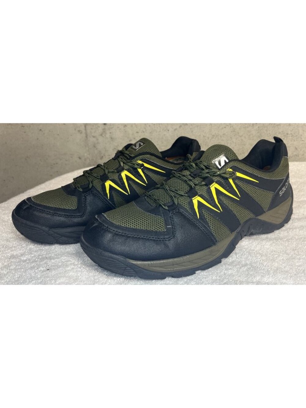 SALOMON Men's 12 Hiking Tactical Low Top Green Boots Shoes DB-0611 Lightweight